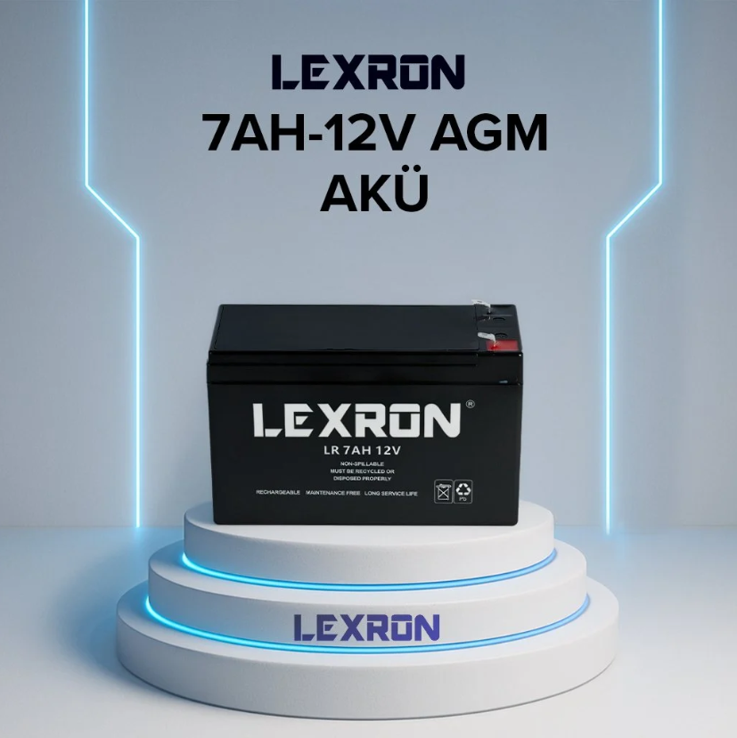 LEXRON 12V 7 AMPER KURU AKÜ