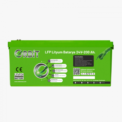 ORBİT 24V 100 AH LİFEPO4 AKÜ-ABS KASA