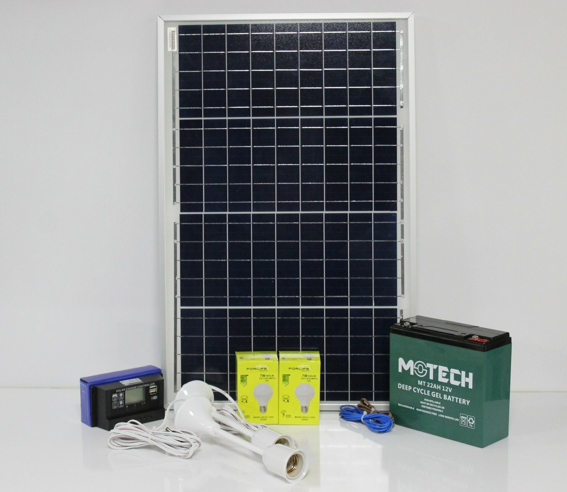 240 WATT 12 VOLT SOLAR AYDINLATMA VE TELEFON ŞARJ SİSTEMİ
