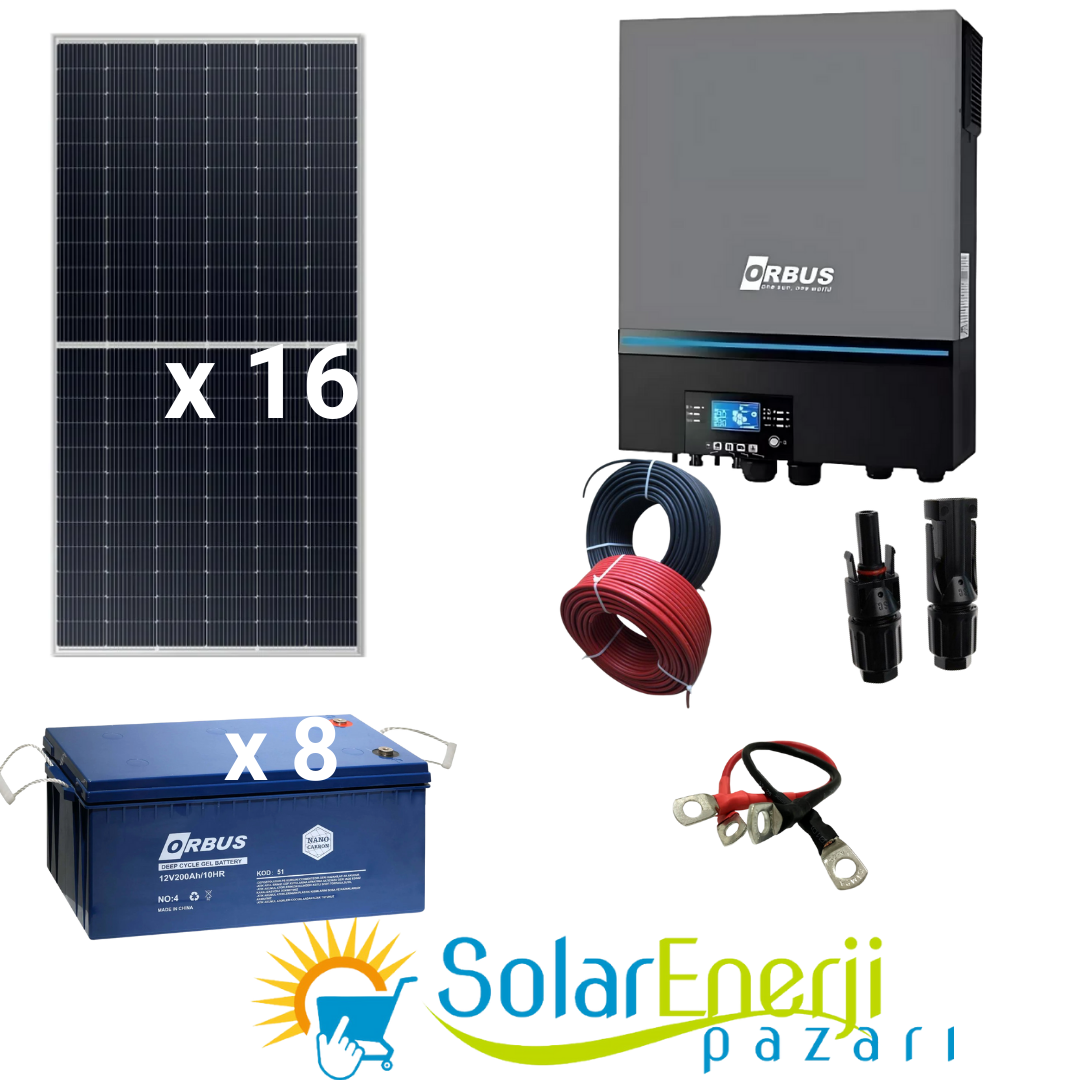9440 WATT  GÜNEŞ ENERJİLİ JEL AKÜLÜ KONFOR EV SİSTEMİ