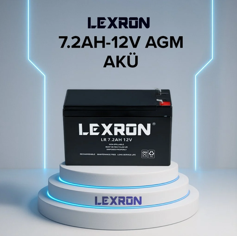 LEXRON 12V 7.2 AMPER KURU AKÜ