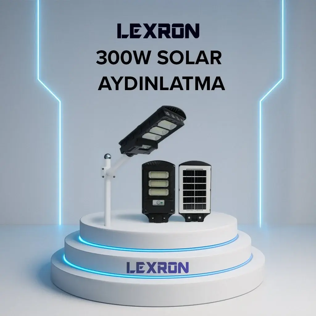 Lexron 300 W Solar Güneş Enerjili Bahçe Ve Sokak Lambası