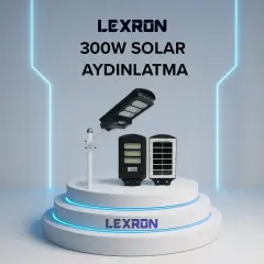 Lexron 300 W Solar Güneş Enerjili Bahçe Ve Sokak Lambası