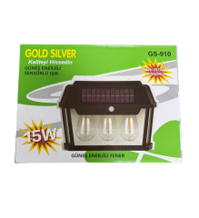 Güneş Enerjili Solar Hareket Sensörlü Bahçe Aydınlatması Siyah