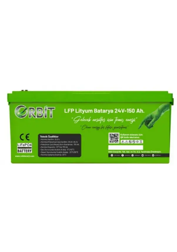 ORBİT 24 V 150 Ah LiFePO4 Akü-ABS Kasa