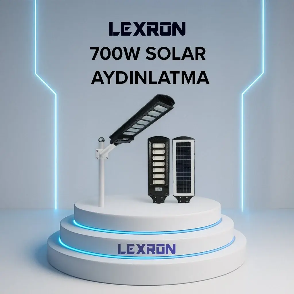 Lexron 700 W Solar Güneş Enerjili Bahçe Ve Sokak Lambası
