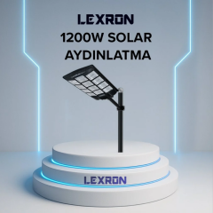Lexron 1200 W Solar Güneş Enerjili Bahçe Ve Sokak Lambası