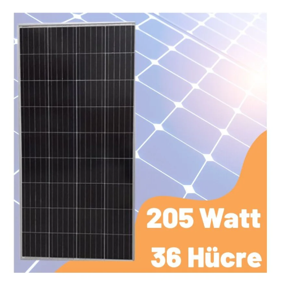 Suneco Güneş Paneli 205 W Watt Monokristal A Kalite Yüksek Verim
