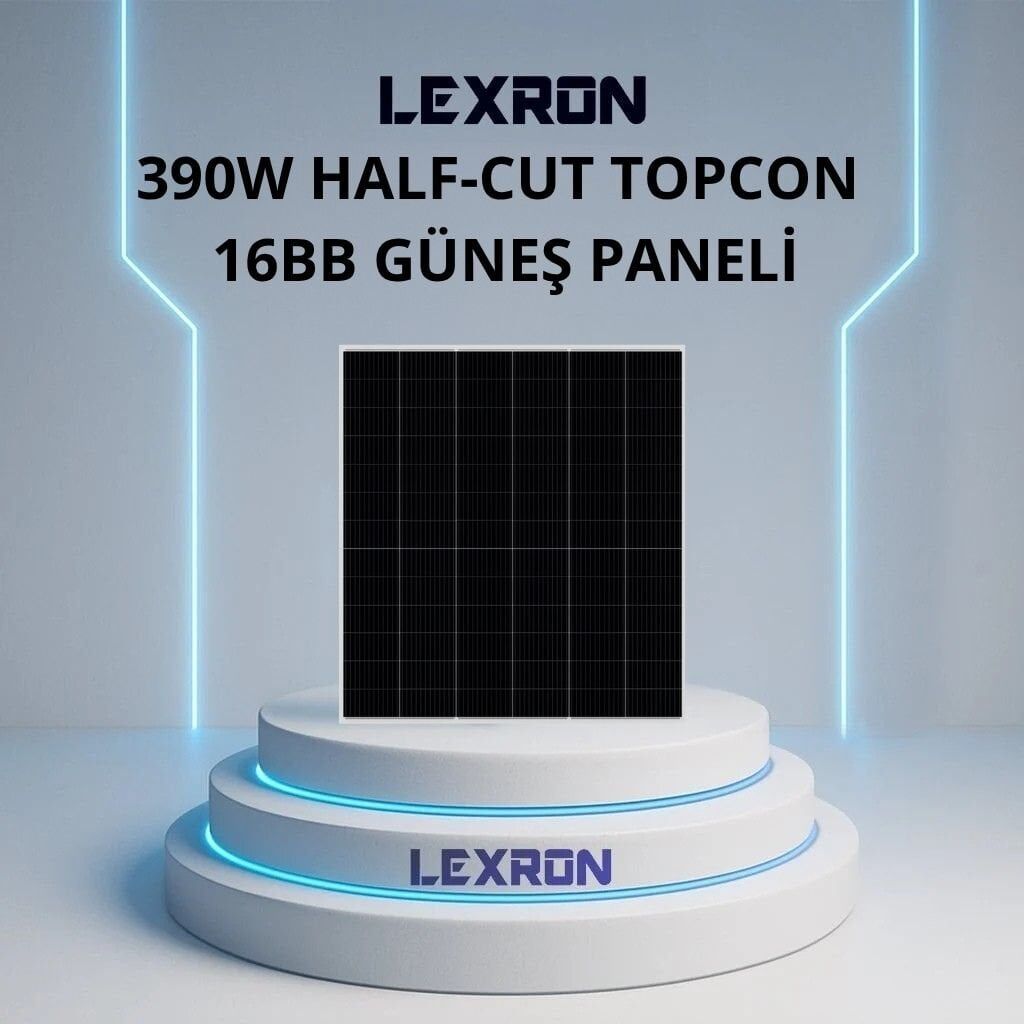 LEXRON 390 WATT  MONOKRİSTAL TOPCON GÜNEŞ PANELİ