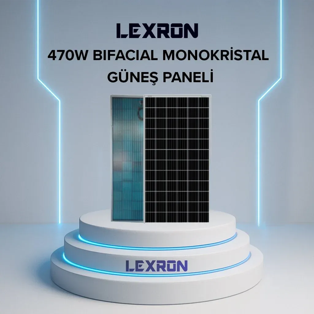 LEXRON 450 MONOKRİSTAL BIFACİAL  GÜNEŞ PANELİ