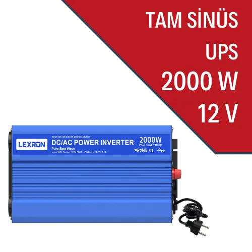 LEXRON 2000W-12V TAM SİNÜS İNVERTER (UPS)