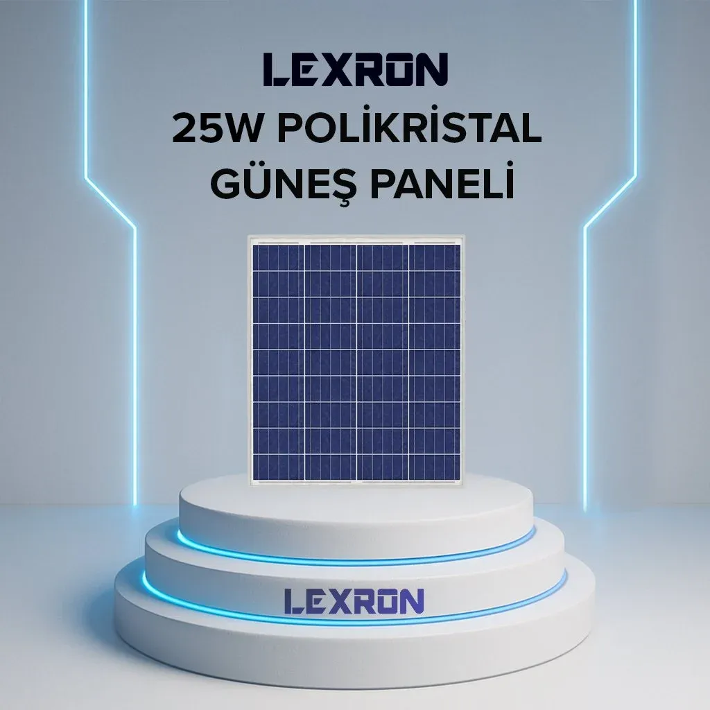 LEXRON 25 WATT POLİKRİSTAL GÜNEŞ PANELİ