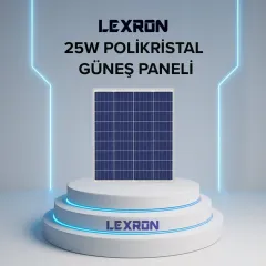 LEXRON 25 WATT POLİKRİSTAL GÜNEŞ PANELİ
